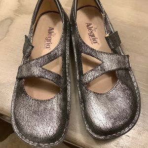 Allegria Mary Janes Nurse Shoes Jill Silver Black